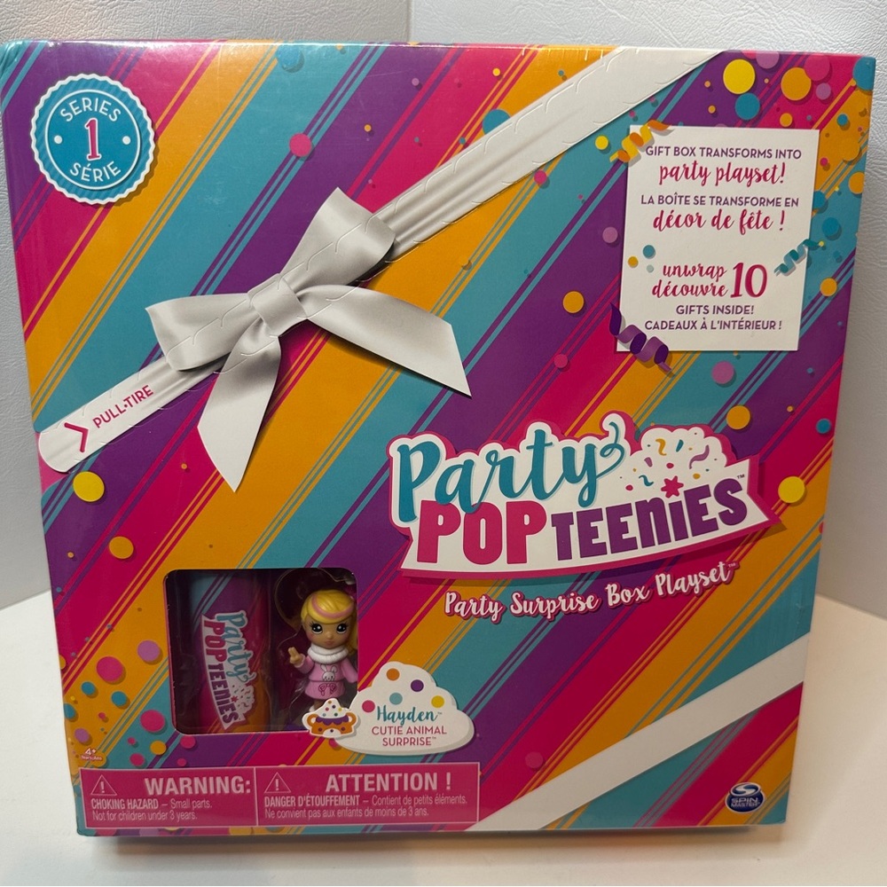 New Party Pop Teenies Hayden Cutie Animal Party Surprise Box Playset w Confetti
